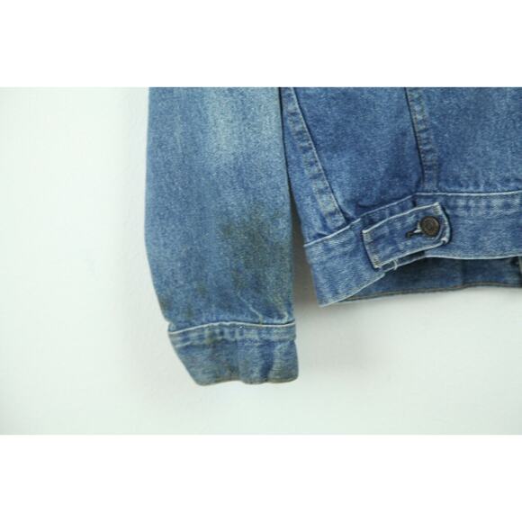 Vintage Levis 36 Jean Jacket USA Chainstitch Embroidered Mike Denim Rockabilly - Picture 8 of 11